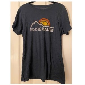 Eddie Bauer Logo Graphic tee Navy Heather XL